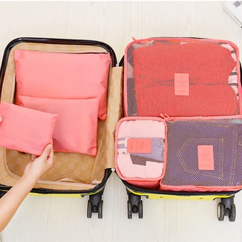 Дорожная сумка для хранения набора из шести предметов, универсальная сумка для хранения багажа, беспроблемный костюм из 6 предметов, упаковка для обуви, кубическая сумка