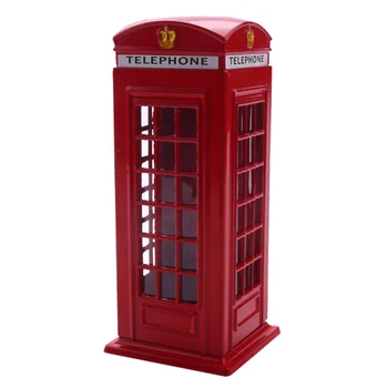Металлическая красная телефонная будка в Британском Английском Лондоне, Банк для монет, Банк для сбережений, Красная коробка для телефонной будки 140x60x60 мм