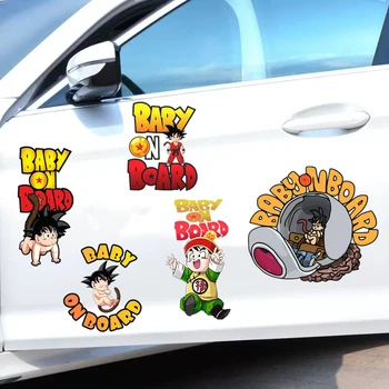 Dragon Ball Милая наклейка аниме Сон Гоку Автомобильная наклейка Крышка топливного бака Декоративная наклейка, блокирующая царапины, детская игрушка, подарок на день рождения