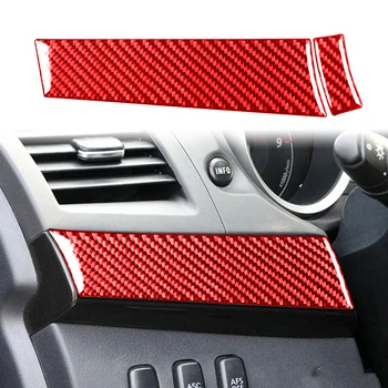 Красное настоящее углеродное волокно для Mitsubishi Lancer EVO 2008-2015, наклейки для украшения центральной приборной панели автомобиля, аксессуары для автоматической модификации