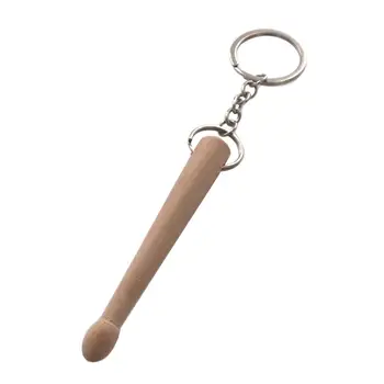 Мини-брелок для голени Музыкальный брелок для ключей Деревянный брелок для ударных барабанных палочек