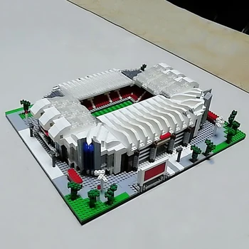 Футбольный стадион Олд Траффорд Футбольное поле Мировая архитектура 3D Мини Алмазные блоки Кирпичи Строительная игрушка для детей без коробки